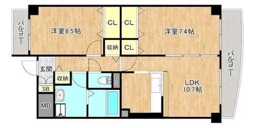 エスポワール今里【3階】の間取り