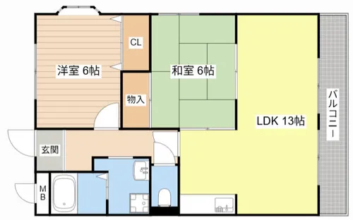 RIVER ANNE【101号室】の間取り