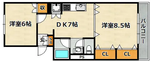 シルフィード・ドゥ・御崎【203号室】の間取り
