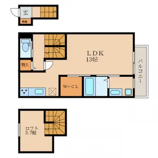 ルアーナスクエア【205号室】の間取り