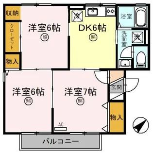 四天王ハイツ Ⅲ【2階】の間取り