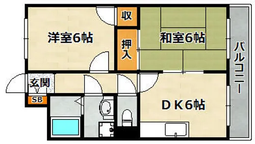 KUSABAマンション【203号室】の間取り