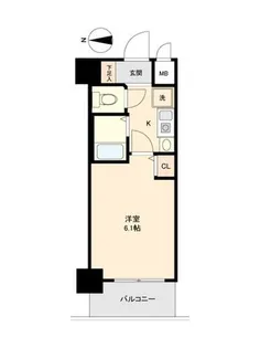 エステムコート四天王寺夕陽丘【2階】の間取り