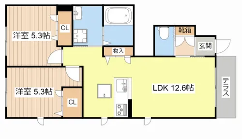 シャーメゾン オーヴェスト【0101号室】の間取り