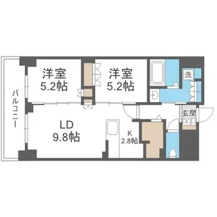 ジュノール札幌植物園【6階】の間取り