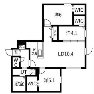 Ts COURT West13【1階】の間取り