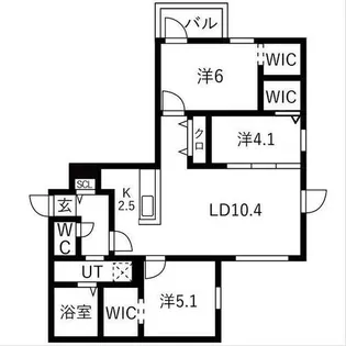 Ts COURT West13【3階】の間取り