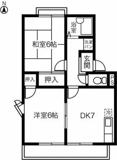 ブルーハイツ忠B【102号室】の間取り