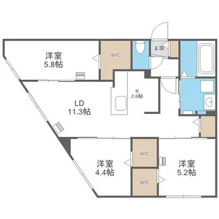 ラグランジュ円山【1階】の間取り