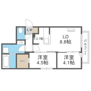 Balboni山鼻【4階】の間取り