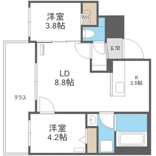 Balboni山鼻【1階】の間取り
