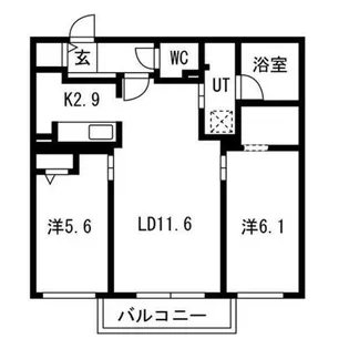 la maana旭山公園通【3階】の間取り