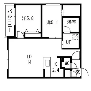la maana旭山公園通【3階】の間取り