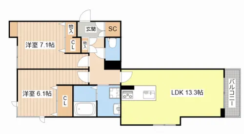 シトリネ【0303号室】の間取り