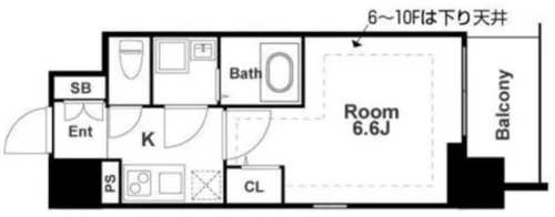 エスリード大阪城南グランデュクス【10階】の間取り