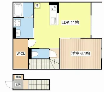エトワール下坂浜A【207号室】の間取り