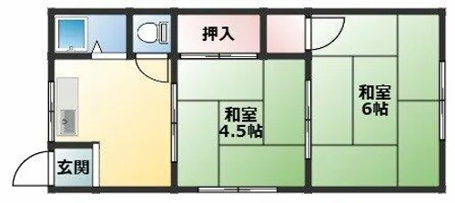 第2山楽荘【105号室】の間取り