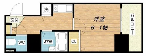 プレサンス大手前パークサイド【4階】の間取り