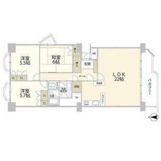 矢田川パークハウスD棟(0006022)【13階】の間取り