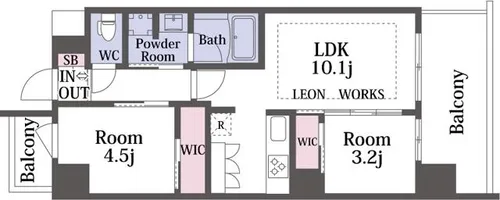アーバネックス中崎町Ⅱ【1104号室】の間取り
