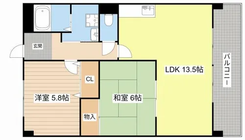 メゾンクレーネ弐番館【102号室】の間取り