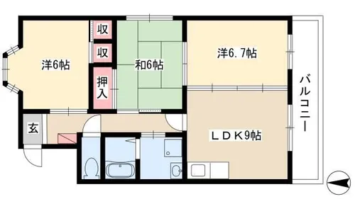 パストラーレ弐番館【201号室】の間取り