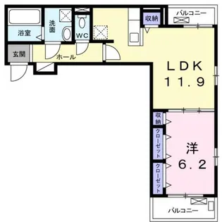 ヴァレンティア若江本町【3階】の間取り