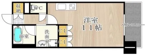 CITY SPIRE難波WEST【2階】の間取り