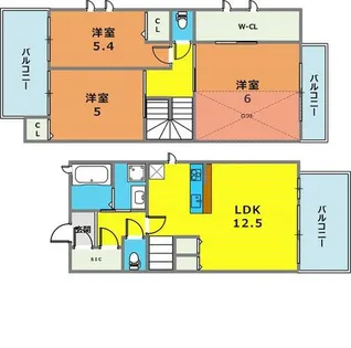 ヴィラージュ山手【1階】の間取り