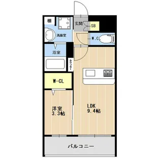 LIBTH竹下【0607号室】の間取り