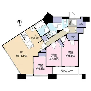センターマークスタワー(0006038)【33階】の間取り