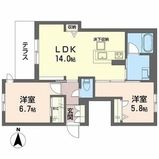 フォンテボヌール5【1階】の間取り
