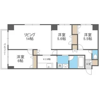 コンフォリア北三条【9階】の間取り