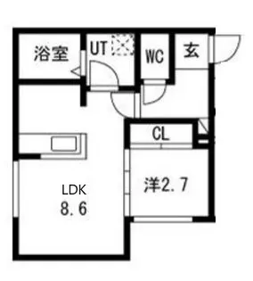 仮)二十四軒4-4AP【3階】の間取り