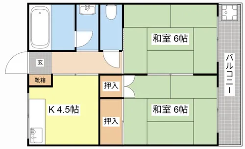 湖琴マンション【2階】の間取り