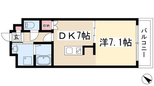 IARIM新瑞橋【416号室】の間取り