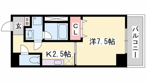 ベルドミール西二階町【4階】の間取り