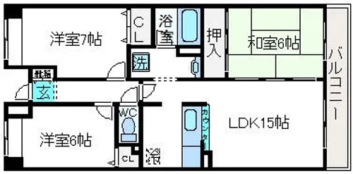 グランドプラス西真上【2階】の間取り