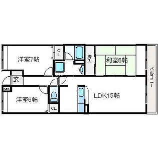 グランドプラス西真上【1階】の間取り