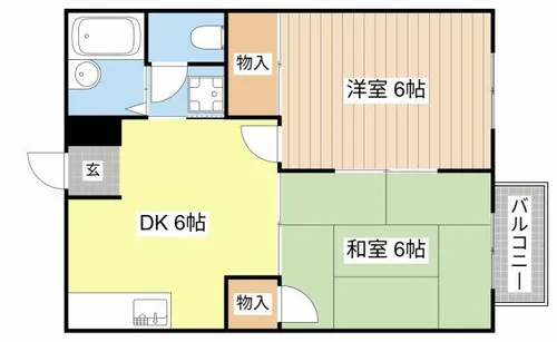 足利 B棟【2階】の間取り