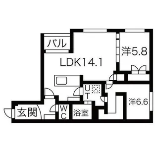 カレラ山鼻南【5階】の間取り