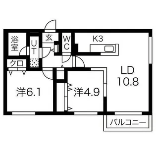 ブランシャール幌西【4階】の間取り