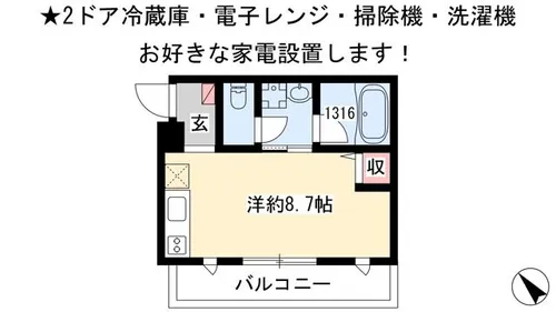 SuccessⅡ【203号室】の間取り
