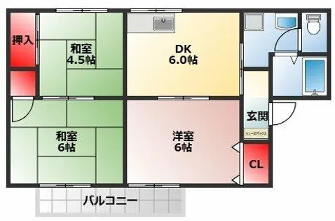 セジュールエクレアB棟【201号室】の間取り