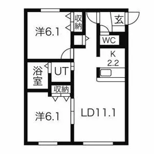 グランドウエスト円山五番館【103号室】の間取り