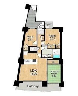 ベイシティ大阪センタープラザ【17階】の間取り
