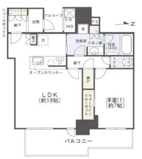 シエリアタワー大阪堀江【2711号室】の間取り
