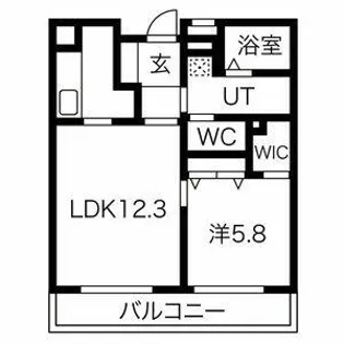 向陽町レジデンス【504号室】の間取り
