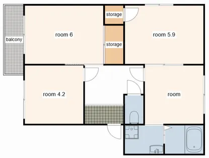 JAハイツ白浜【C101号室】の間取り