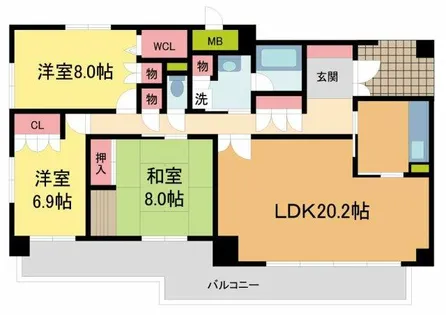 西宮名塩パークハウス【161号室】の間取り